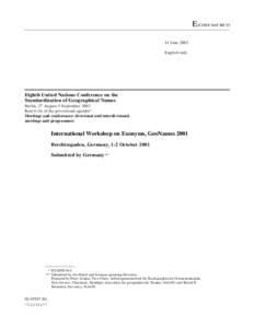 E/CONF.94/CRP[removed]June 2002 English only Eighth United Nations Conference on the Standardization of Geographical Names