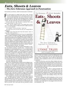 BOOK ’EM  Eats, Shoots & Leaves – The Zero Tolerance Approach to Punctuation Reviewed by Lynne Bereza, AMM Communications Coordinator