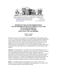 NEW HAMPSHIRE DIVISION  OF HISTORICAL RESOURCES