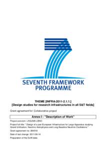THEME [INFRADesign studies for research infrastructures in all S&T fields] Grant agreement for: Collaborative project *