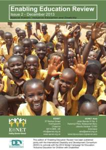 Enabling Education Review Issue 2 - December 2013 Special Edition: Inclusive Education and Disability  EENET