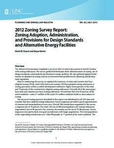 PLANNING AND ZONING LAW BULLETIN  NO. 20 | JULY[removed]Zoning Survey Report: Zoning Adoption, Administration,