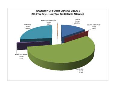 TOWNSHIP OF SOUTH ORANGE VILLAGE 2013 Tax Rate - How Your Tax Dollar Is Allocated MUNICIPAL $[removed]%