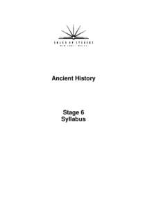 Ancient History Stage 6 Syllabus