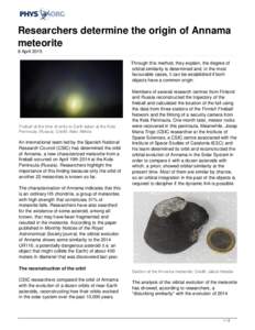 Meteorite types / Meteorite / S-type asteroids / Asteroid belt / Chondrite / Asteroid / 243 Ida / Formation and evolution of the Solar System / Near-Earth object / Planetary science / Astronomy / Solar System