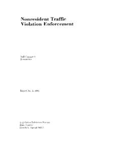 Nonresident Traffic Violation Enforcement \ell Cammack Rcseart her