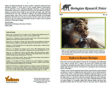 Tephra / Geochronology / Saint Elias Mountains / Stratovolcanoes / Incremental dating / Tephrochronology / Volcanic ash / Wrangell Volcanic Field / Mount Churchill / Geology / Volcanology / Volcanism