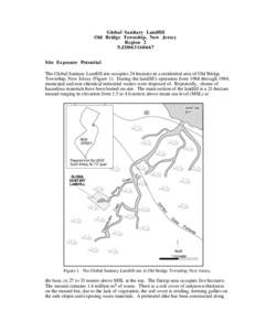 Global Sanitary Landfill Old Bridge Township, New Jersey Region 2 NJD063160667 Site Exposure Potential The Global Sanitary Landfill site occupies 24 hectares in a residential area of Old Bridge