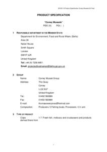 [removed]Product Specification Conwy Mussels 03 Final  PRODUCT SPECIFICATION “Conwy Mussels” PDO (X) 1