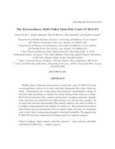 Astrophysical Journal Letters  The Extraordinary Multi-Tailed Main-Belt Comet P/2013 P5