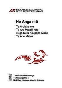 He Anga mö  2008 Te Arotake me Te Aro Mätai i roto