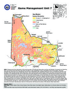 Game Management Unit 7  GMU 7: Beginning at the intersection of the east boundary of the Navajo Reservation and the road between Crownpoint and Standing Rock and running north along the reservation boundary to the northe