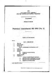 1993 THE LEGISLATIVE ASSEMBLY FOR THE AUSTRALIAN CAPITAL TERRITORY (As presented) (Minister for Health)
