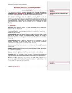 BALSAMIQ END USER LICENSE AGREEMENT  Balsamiq End User License Agreement Version 3.4, OctDeleted: 3
