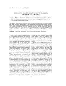 2004. The Journal of Arachnology 32:526–538  THE GENUS BRATTIA BEYOND SOUTH AMERICA