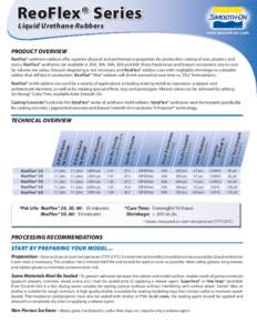 ReoFlex® Series Liquid Urethane Rubbers www.smooth-on.com  PRODUCT OVERVIEW