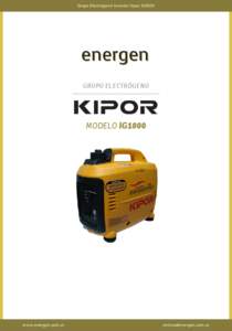 Grupo Electrógeno Inverter Kipor IG1000  energen GRUPO ELECTRÓGENO  MODELO IG1000