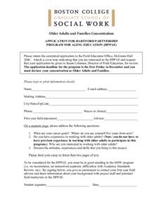 Boston College Graduate School of Social Work - HPPAE Application 2013