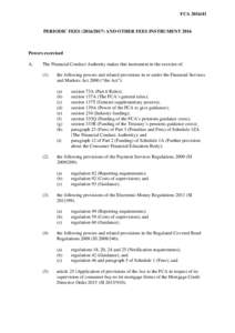 FCAPERIODIC FEESAND OTHER FEES INSTRUMENT 2016 Powers exercised A.