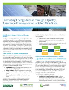 Panos Pictures/© Peter Barker  Promoting Energy Access through a Quality Assurance Framework for Isolated Mini-Grids  Mini-Grids to Support Universal Energy