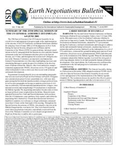 IISD Vol. 11 No. 48 Earth Negotiations Bulletin  Habitat