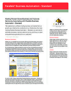 Parallels® Business Automation - Standard Customer Success Story