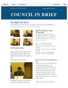 Dufferin County E-Newsletter- Council in Brief