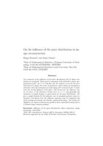 On the influence of the prior distribution in image reconstruction Holger Rootz´en1 and Jonny Olsson2 1 Dept of Mathematical Statistics, Chalmers University of Tech¨ nology, SGOTEBORG,