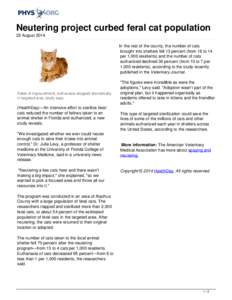 Neutering project curbed feral cat population