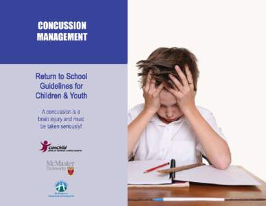 Cancussion Management: Return to School Guidelines for Children & Youth Brouchure