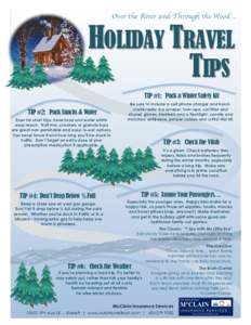 Over the River and Through the Wood…  HOLIDAY TRAVEL TIPS !