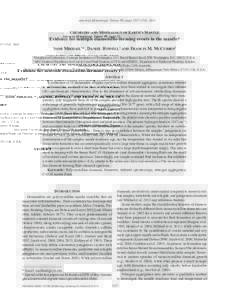 American Mineralogist, Volume 99, pages 1537–1543, 2014  Chemistry and Mineralogy of Earth’s Mantle Evidence for multiple diamondite-forming events in the mantle† Sami Mikhail1,*, Daniel Howell2 and Francis M. McCu