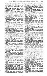 SUPPLEMENT TO THE LONDON GAZETTE, 8 JUNE, 1950 Miss Gwendolen Mary DAVIES-COOKE. For services to-education in Flintshire.