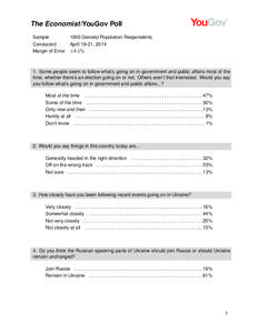 The Economist/YouGov Poll Sample Conducted Margin of Error[removed]General Population Respondents