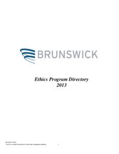 Ethics Program Directory 2013 Revised[removed] *Access to (and/or trained user in) the ethics allegations database