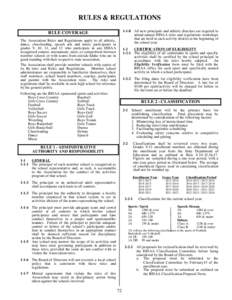 RULES & REGULATIONS[removed]All new principals and athletic directors are required to attend annual IHSAA rules and regulations workshops that are held in each activity district at the beginning of the school year.