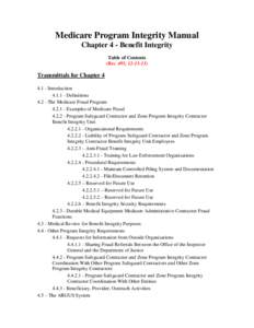 Medicare Program Integrity Manual