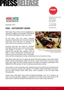 PRESSRELEASE NGK Spark Plugs (UK) Limited Maylands Avenue Hemel Hempstead Herts HP2 4SD