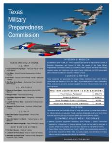 Texas Military Preparedness Commission  HISTORY & MISSION