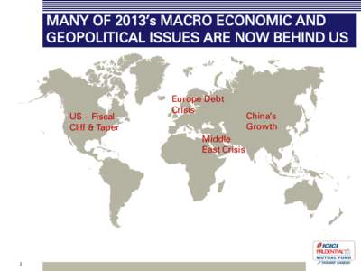 MANY OF 2013‟s MACRO ECONOMIC AND GEOPOLITICAL ISSUES ARE NOW BEHIND US US – Fiscal Cliff & Taper