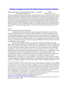 Southern Campaigns American Revolution Pension Statements & Rosters Pension application of Alexander Gillon W25629 Transcribed by Will Graves Ann Gillon