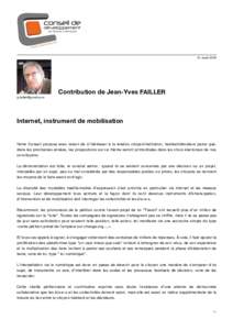 21 marsContribution de Jean-Yves FAILLER   Internet, instrument de mobilisation