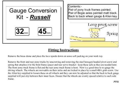 Gauge Conversion Kit - Russell 32  mm