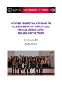 12-13 November 2013 Bangkok, Thailand Table of Contents Summary of Conclusions and Recommendations ................................................................................. 1 1-