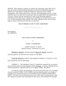 Justice / Criminal justice / Parole / Probation / Criminal procedure / New Hampshire Supreme Court / Deferred sentence / Suspended sentence / United States federal probation and supervised release / Criminal law / Punishments / Law