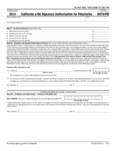 2014 Form 8879-FID -- California e-file Signature Authorization for Fiduciaries