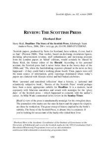 Scottish Affairs, no. 62, winter[removed]REVIEW: THE SCOTTISH PRESS