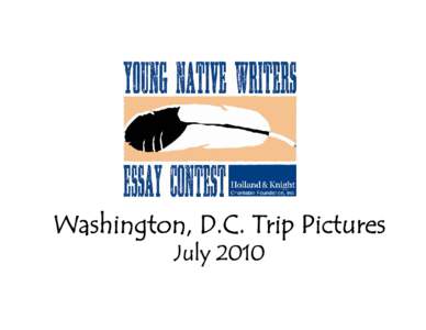 2010 Young Native Writers Essay Contest