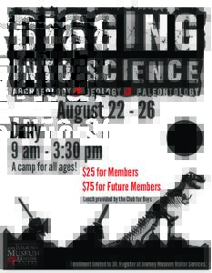 Digging Into Science Camp 2016 Flyer