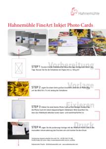 Hahnemühle FineArt Inkjet Photo Cards  STEP 1 Vorbereitung